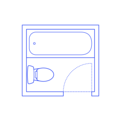 Layouts Bathrooms Half Bathtub 1 Wall Silhouette Svg Vector, Free Vectors File